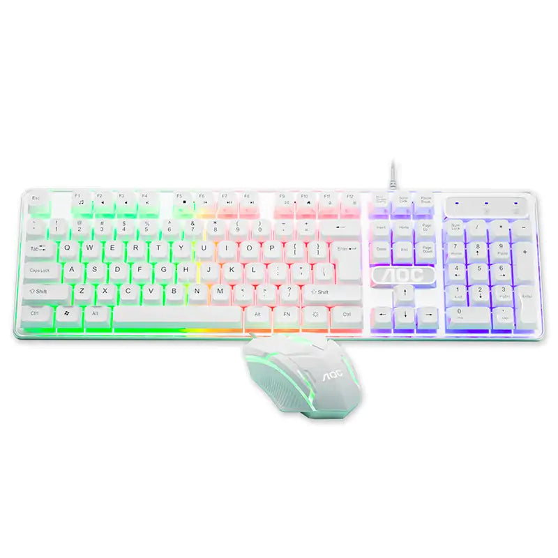 Gaming Keyboard and Mouse Combo, K1 RGB LED Backlit Keyboard with 104 Key Computer PC Gaming Keyboard for PC/Laptop(White) Gaming Keyboard and Mouse Combo, K1 RGB LED Backlit Keyboard with 104 Key Computer PC Gaming Keyboard for PC/Laptop(White)